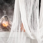 76x183cm Halloween Decorations Black Creepy Gauze Cloth Window Table Door Net Spooky Fancy Dress Party Haunted House Wall Decor