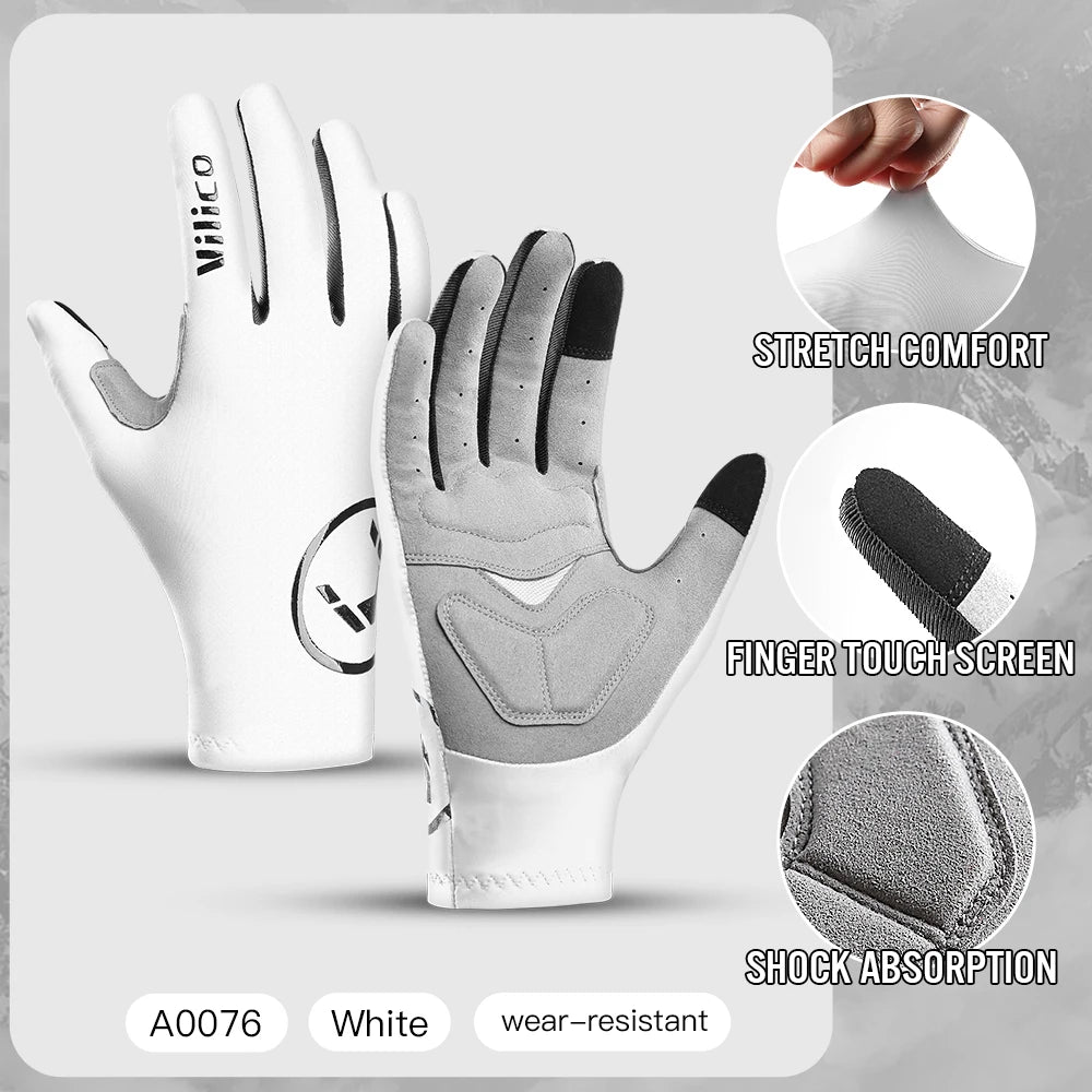 Touch screen long all finger gel sports bicycle gloves MTB road bike riding racing men's and women's bicycle gloves
