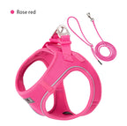 Dog Harness Leash Set for Small Medium Dog Adjustable Reflective Puppy Cat Harness Pet Vest Chihuahua Dachshund Outdoor Walking