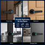 Upgraded Biometric Fingerprint Smart Door Lock, Bluetooth Digital Keypad Keyless Entry Door Lock, Password Touch Keypad Electronic Security Lock, Applicable Door Thickness 30mm-55mm For Home Apartment Office