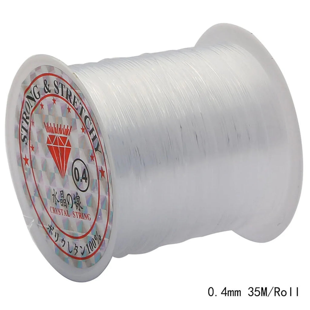 0.2-0.8mm Clear Nylon Beading Line Non Elastic Invisible Jewelry String for DIY Bracelet Necklace Jewelry Making 8-100m/Roll