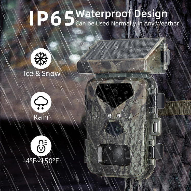 Suntekcam Mini Solar Trail Camera, 20MP 1080P Night Vision IP65 Waterproof, 0.5s Trigger Deer Scouting Wildlife Monitoring