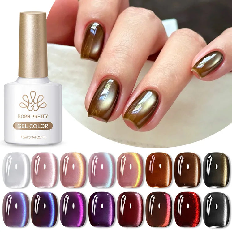 BORN PRETTY 10ml Brown Purple Black Red Cat Magnetic Gel Polish Manicure Soak Off UV Gel Nail Art Varnish Autunm Winter Nails