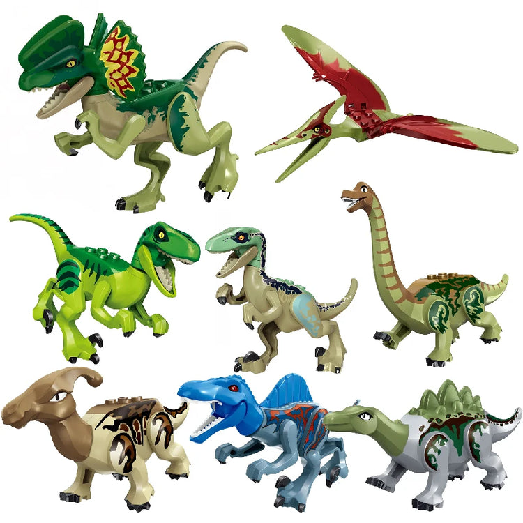 Jurassic Dinosaurs Spinosaurus Brick Figure Multiple Color Versions Articulated Limbs Collectible Dinosaur Toy Educational Toy