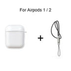 Clear Soft TPU Earphone Case for Airpods 4 3 2 1 Pro Pro2 Pro 3 Shockproof with Lanyard Strap for Airpods 4 Charging Case Cover