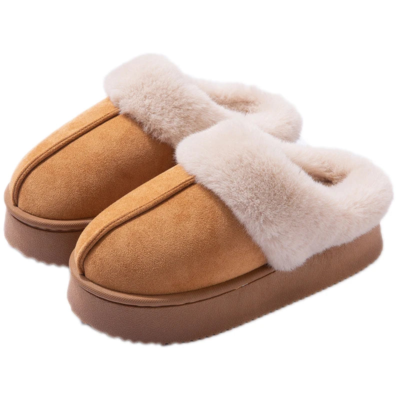 Women's Ankle Snow Boots Winter Fashion Home Platform Low Top Slippers Living Room Rug Shoes Women's Outdoor Warm Non Slip Boots