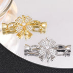 Juya 18K Gold Plated Decorative Fasteners Connector Locks Pearls Clasps Accessories For DIY Needlework Beads Jewelry Making