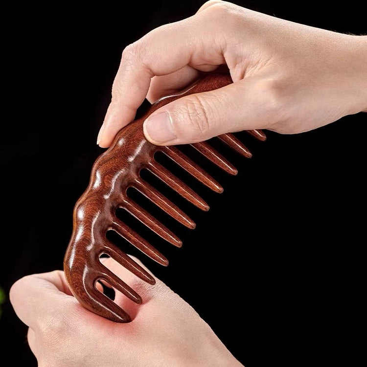 Natural Sandalwood Hair Comb Wide Tooth Detangling Hair Brush Women Wooden Detangle Combs Anti-Static Scalp Massager Hair Care