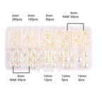 About 800pcs ABS Pearl Set Box Beads DIY Handmade Earrings, Bracelets, Necklaces, Mobile Phone Chains and Decorations