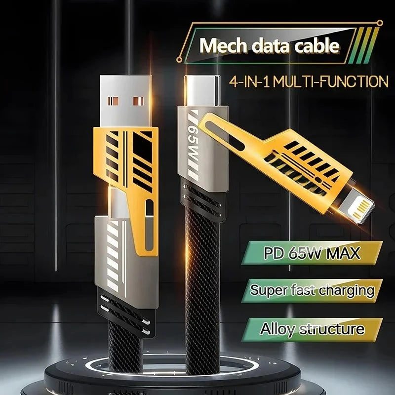 4 in 1 Mecha Charging Cable Support Charge Multiple Devices