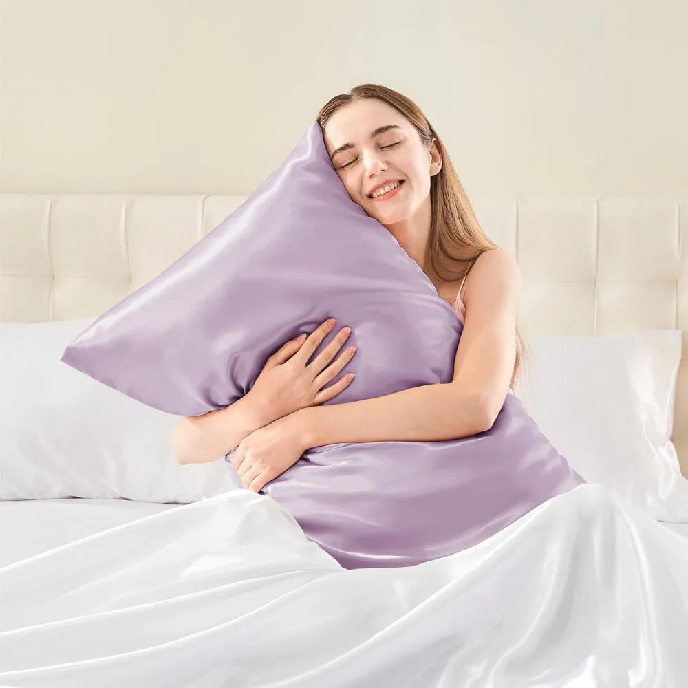 JuwenSilk Silky Stain Pillowcase Silky Pillowcase Natural Silk Pillowcase Mulberry Silk Pillow Case Standard Queen