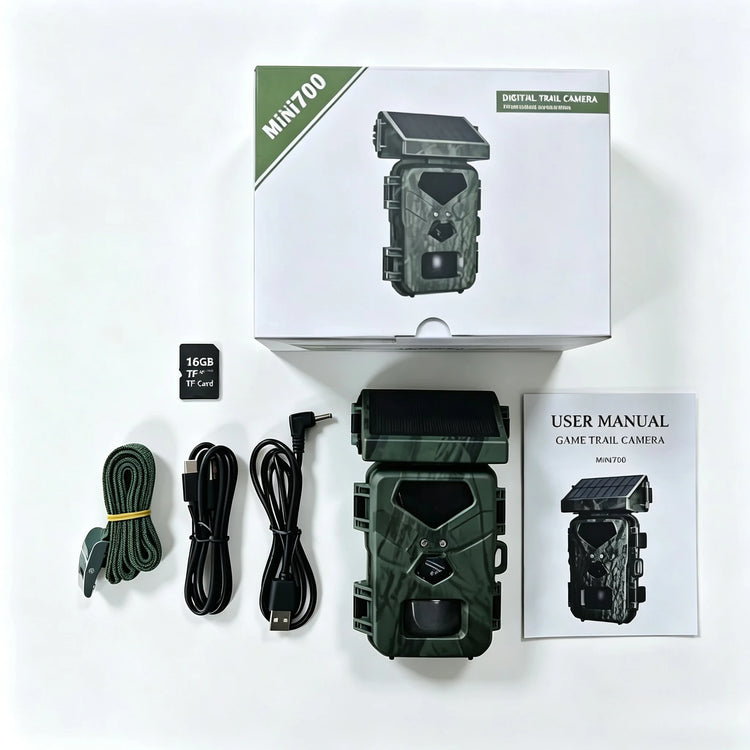 Suntekcam Mini Solar Trail Camera, 20MP 1080P Night Vision IP65 Waterproof, 0.5s Trigger Deer Scouting Wildlife Monitoring