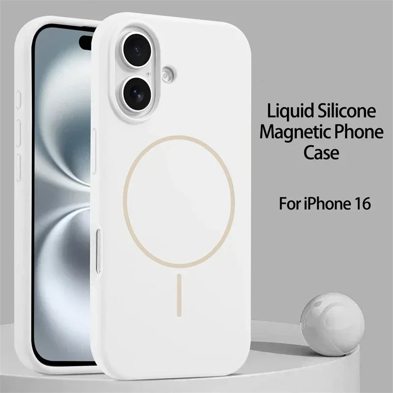 Original Liquid Silicone For Magsafe Case For iPhone 18 Pro 17 16 15 14 13 12 11 Pro Max Magnetic Wireless Charging Soft Cover