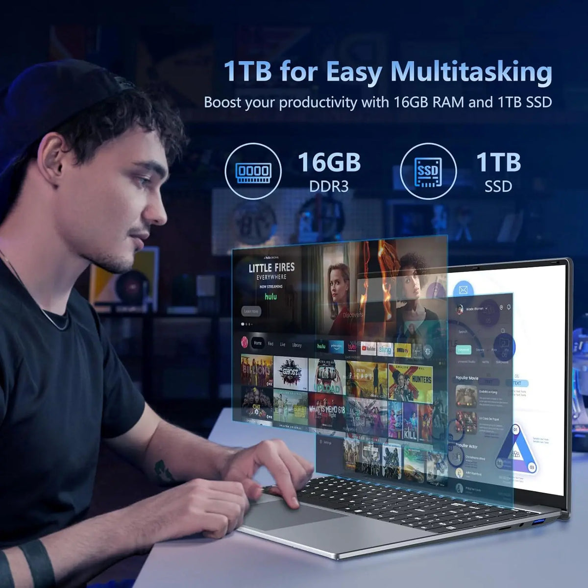 Intel I9 Laptop Computer Windows 11 Fingerprint Unlock Notebook PC Intel I9 10980HK/9900U 16GB RAM 1TB SSD Office Gaming Laptop
