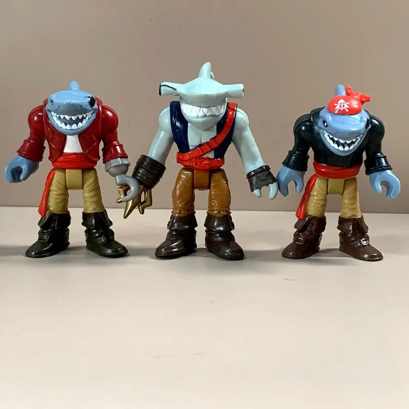 Set Imag-inext Pirate Adventures Shark Pirate Captain Hook Deckmate Ghost Blackbeards Figures 2.8'' Models Cake Topper Kid Toy