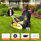 7ft Lighted Halloween Inflatable Black Cat Waterproof LED Outdoor Yard Decor for Garden Lawn and Trick or Treat Events Blow Up Holiday Party Spooky Night Display Prop Supplies