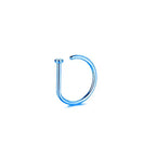 Curved Barbells Fake Nose Piercing D Shaped Tragus Helix Stud Earring Hoop Septum Stainless Steel Ring Nostril Body Jewelry New