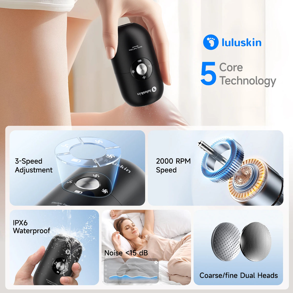 Electric Foot Grinder Auto Foot Callus Remover 3 Speeds Rechargeable Portable Foot Polishing Dry Hard Dead Skin Cracked Removal