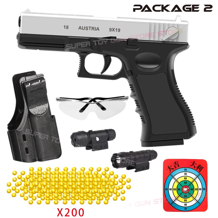G18 Plastic Toy Gun Fires Powerful and Long-Range Soft Rubber Bullets Outdoor Sports Shooting Game Props