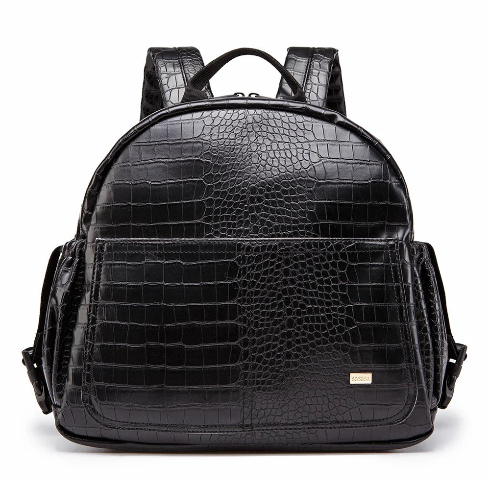 Soboba Large Capacity Solid Diaper Bag with Backpack Straps for Fashionable Mothers – Waterproof Nappy Changing Bag