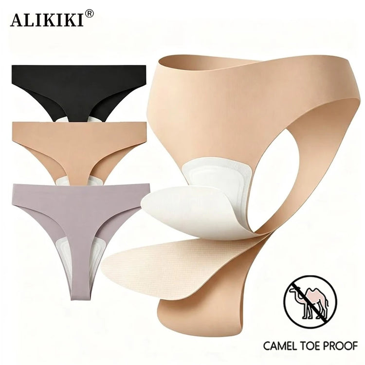 1/3Pcs Camel Toe Proof Seamless Thongs No Show Invisible T-Back Underwear Anti Cameltoe Panties for Gym Yoga Running Leggings