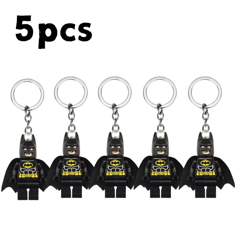 Kawaii  Building Block Minifigure Keychain,Iron Man Spider-Man Superman Key Ring,Backpack Pendant,Birthday Gift