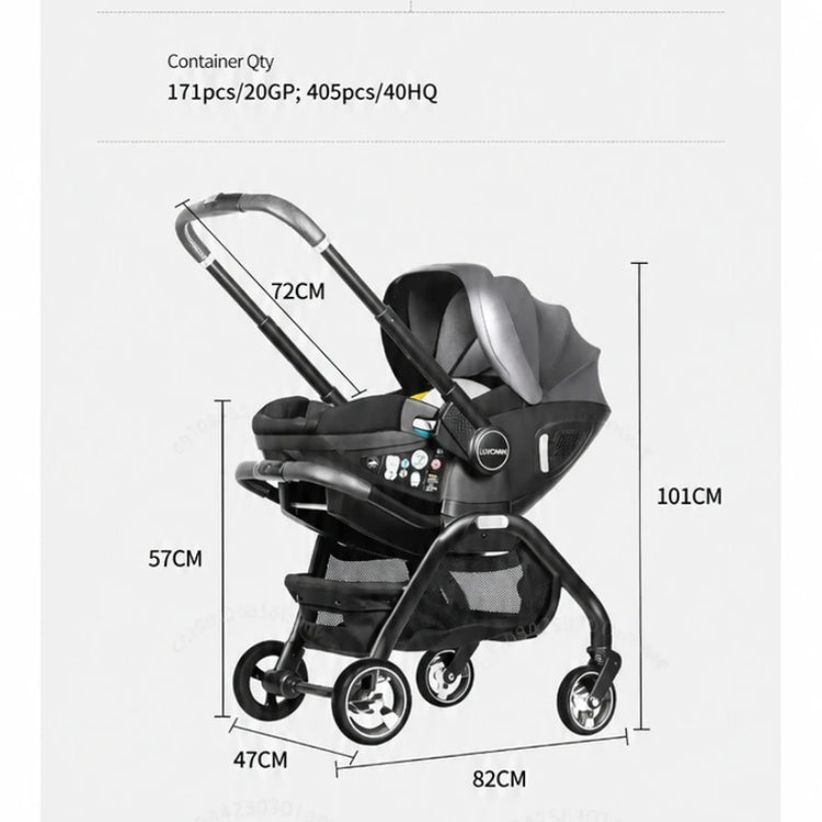 3-in-1 Baby Safety Stroller, Two-Way Newborn Baby Safety Seat, Portable 3-in-1 Stroller for Ages 0-2 Years Old