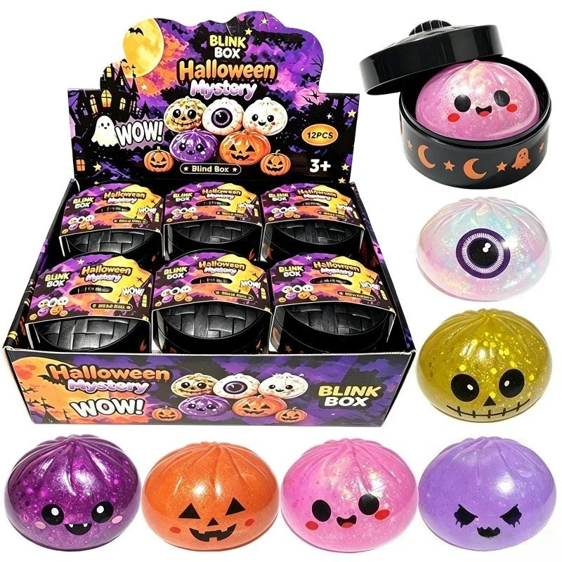 Halloween Dumpling Squeeze Squishy Toy Dumpling Slow Rising Squeeze Stress Relief Sensory Toy Soft Kawaii Halloween Fidget Toy
