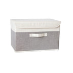 Washable Cotton Linen Fabric Folding CD Storage Box Foldable Bins Toys Organizer With Lid Storage Basket Laundry Basket