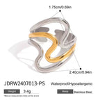 High End Waterproof Hollow Stainless Steel Finger Ring Trendy for Women Personalize Jewelry Wholesale