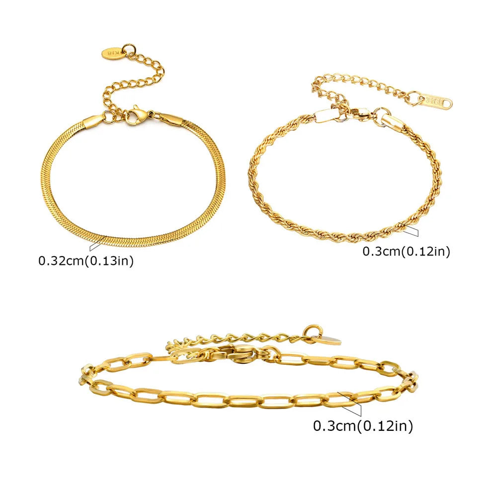 Stainless Steel Heart or Round Pendant Chain Bracelet jewelry