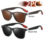 1-2-3PCS Fashion Vintage Square Unisex Driving Fishing Sunglasses Men Women Luxury Brand Designer Sun Glasses Anti-Glare Eyewear