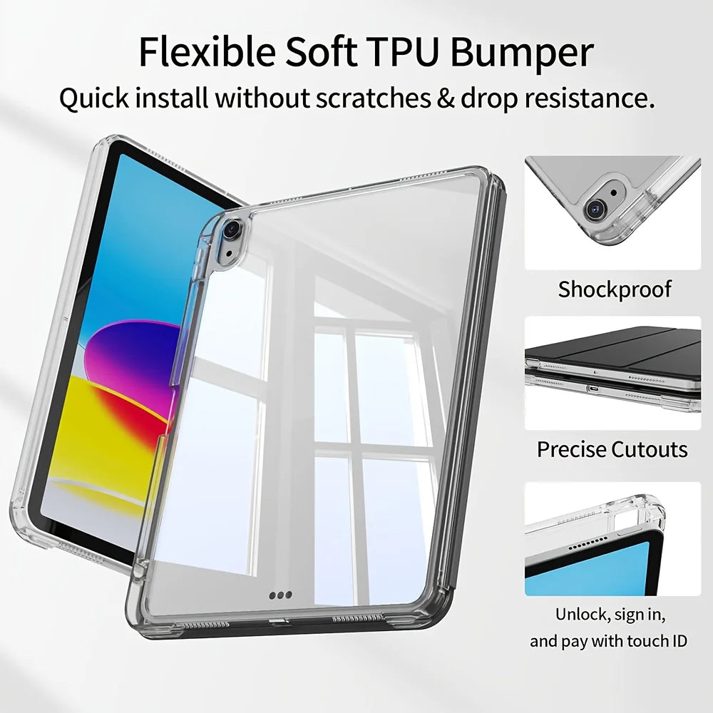 Case For iPad 2025 A16 Air Pro 5 6 7 8 9 10th 11th Generation Clear Acrylic Case 8.3 9.7 10.2 10.5 10.9 11 12.9 13 inch Cover