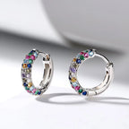 Crystal Lymphatic Drainage Earrings Colorful Crystal Round Hoop Earrings Fashion Magnetotherapy Weight Loss Slimming Jewelry