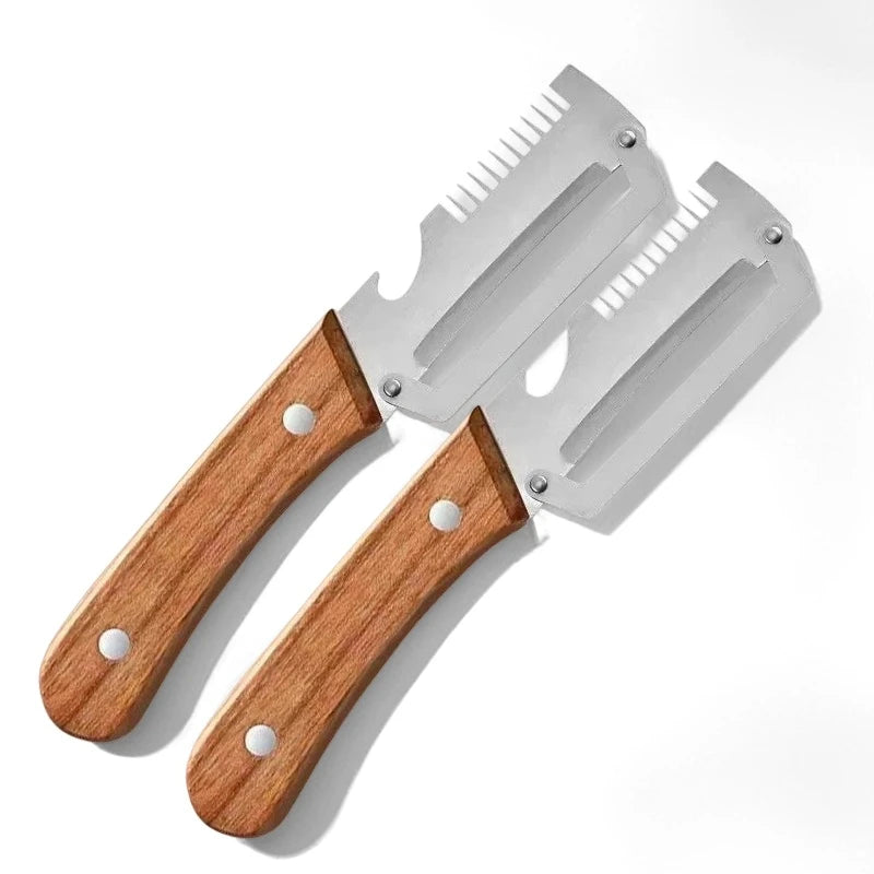 2PC Set Kitchen Peeler Stainless Steel Vegetable Peeler Wooden Handle For Peeling And Slicing Fruits And Vegetables Kitchen Tool