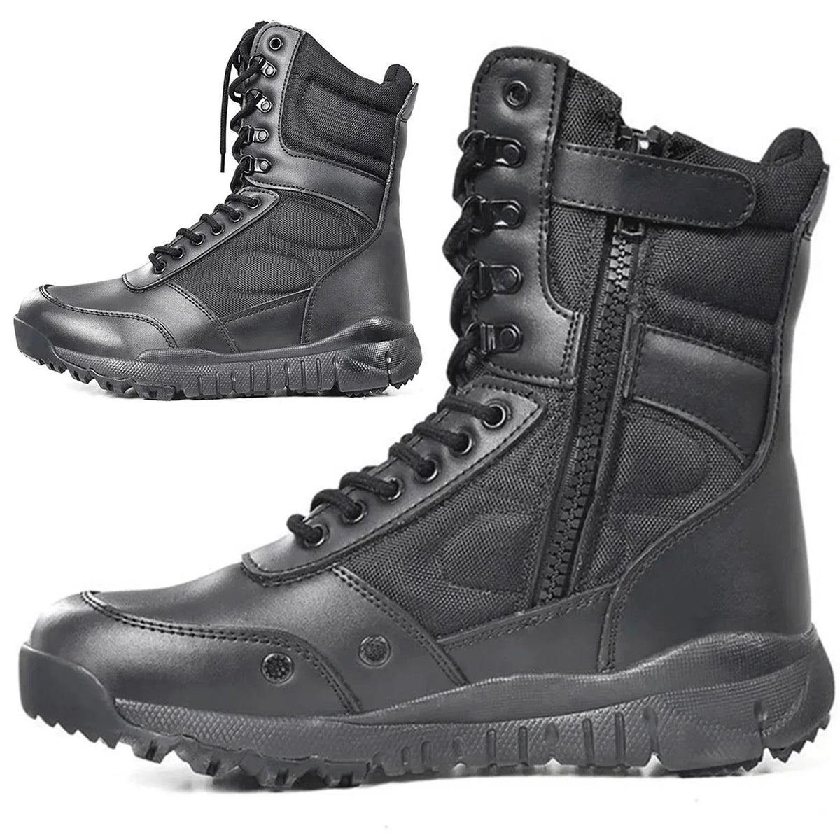 LAHORS® Brand Lightweight Cowhide Leather Tactical Boots Men's Desert Combat Outdoor Hiking Ankle Shoes Men