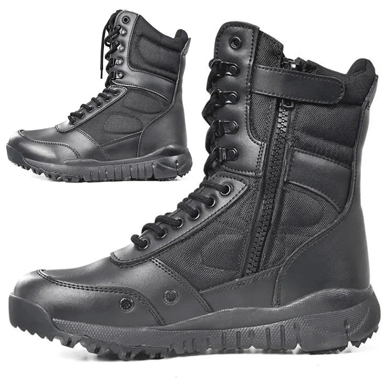 LAHORS® Brand Lightweight Cowhide Leather Tactical Boots Men's Desert Combat Outdoor Hiking Ankle Shoes Men