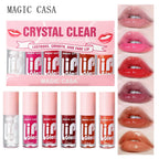 6pcs/set Small bottle Hydrating Jelly Lip Oil long-lasting Moisturizing  smooth shimmering Lip Hydrating Liquid