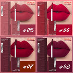 DUNUF 8-Color Matte Velvet Smooth Easy-to-Apply Square Tube Lip Gloss Waterproof Three-Dimensional Plumping Lipstick