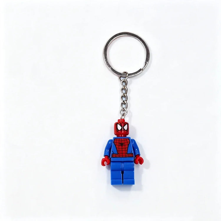 Kawaii  Building Block Minifigure Keychain,Iron Man Spider-Man Superman Key Ring,Backpack Pendant,Birthday Gift