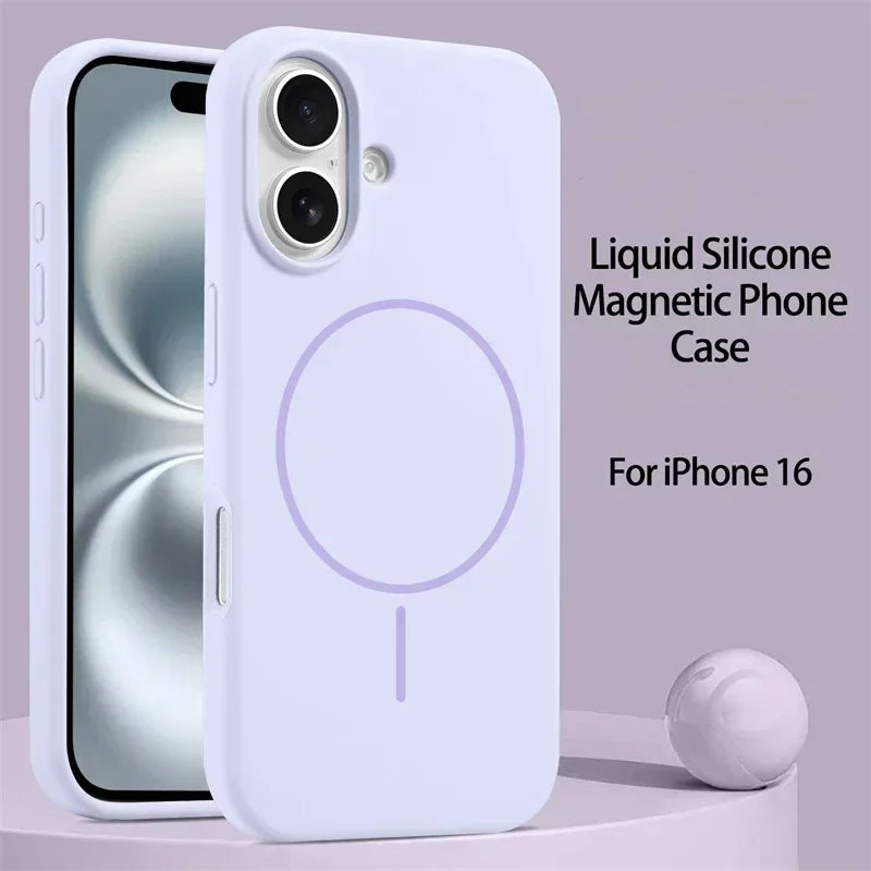 Original Liquid Silicone For Magsafe Case For iPhone 18 Pro 17 16 15 14 13 12 11 Pro Max Magnetic Wireless Charging Soft Cover