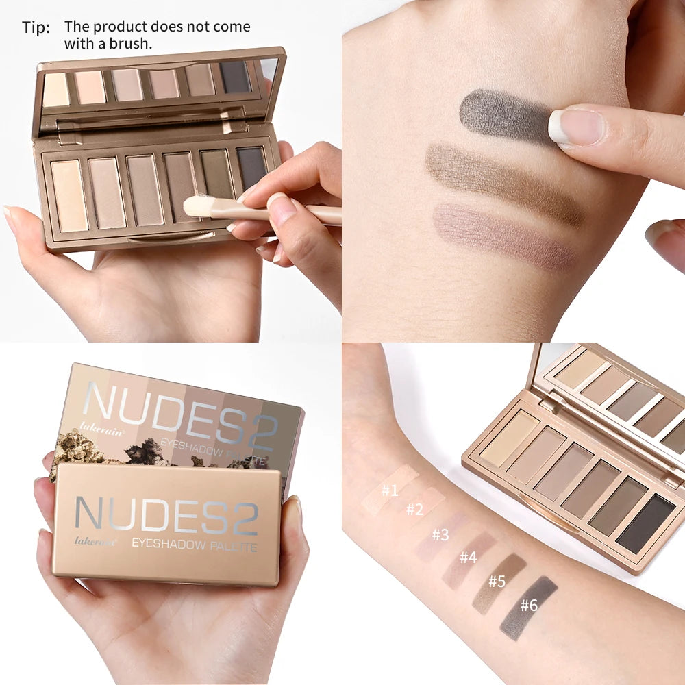 Eyeshadow Palette with Makeup Brush Set Matte Nude Natural Shades Blendable Rich Pigmented Long Lasting Waterproof Eyeshadow Powder Kit
