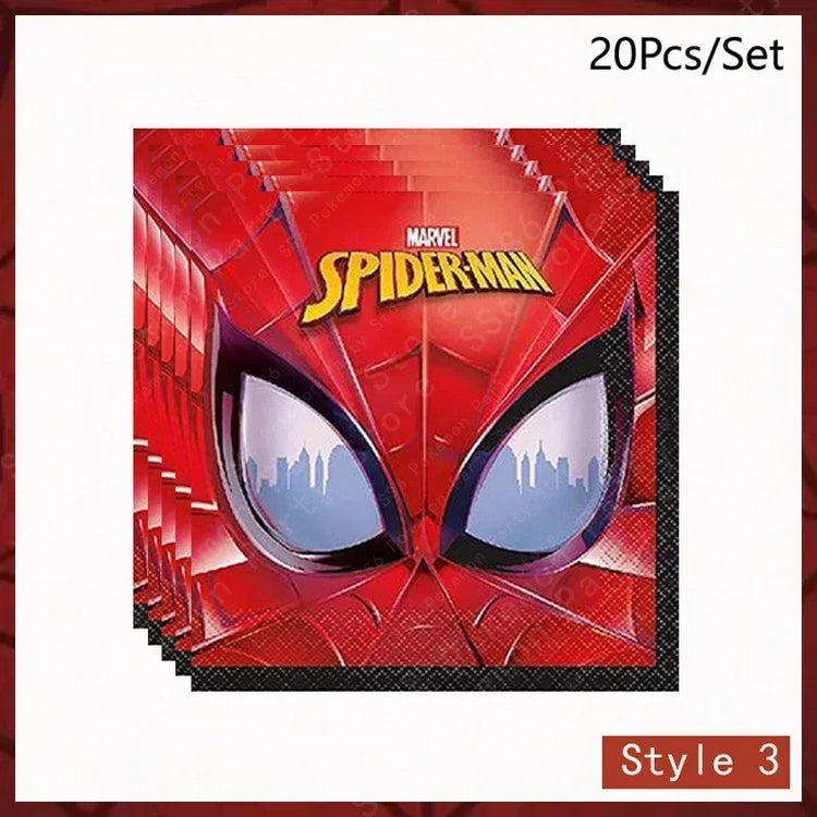Spiderman Birthday Party Decorations Set Disposable Tableware Napkins Cup Plate Spidey and His Amazing Friends Birthday Supplies