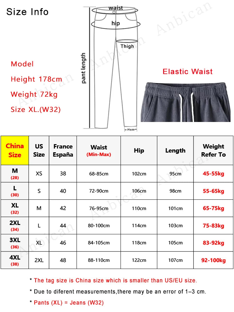 Winter Thick Warm Corduroy Sweatpants Men Fleece Liner Drawstring Straight Loose Track Pants Male Casual Fleece Thermal Trousers