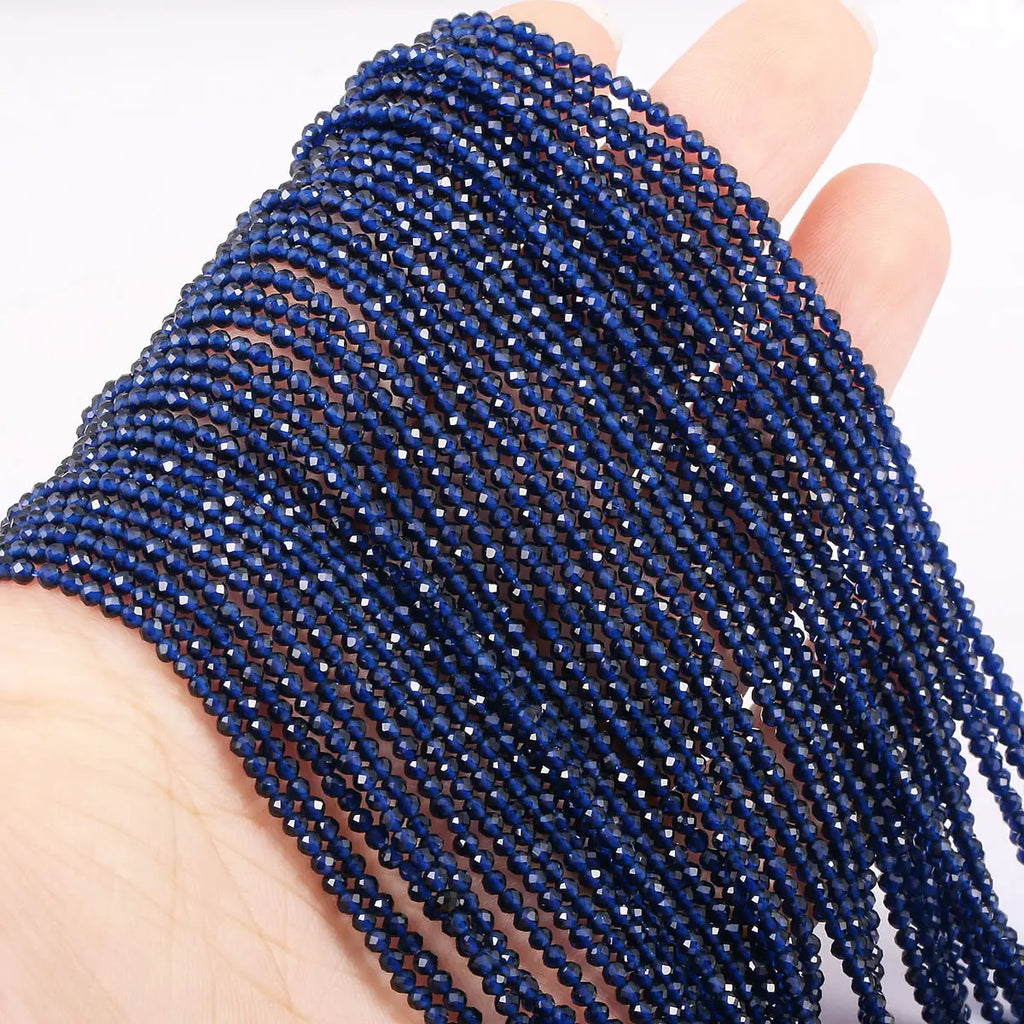 5 Strands 2mm 3mm Natural Stone Small Beads Hydro Round Faceted Crystal Spacer Glass Beads Bracelet DIY Jewelry Making Necklace