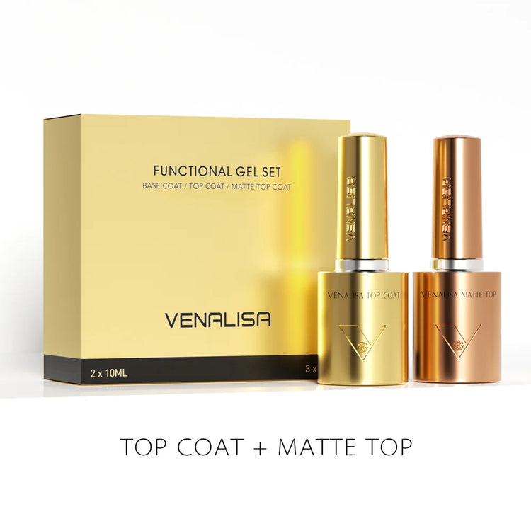 1/2/3pcs Kit Venalisa 10ml Nail Gel Polish HEMA/TPO Free Base Ultra Glossy Diamond Tempered Long Wear Top Coat Matt Gel Varnish