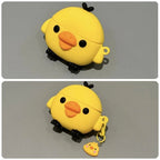 Kawaii 3D Yellow Chick AirPods Case Soft Silicone Shockproof Protective Cover Cute Cartoon Earphone Case For AirPods Pro 2/3/4