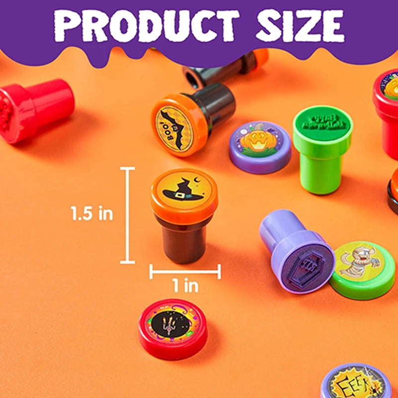 12/24pcs Creative Cartoon Pumpkin Bat Seal Halloween Party Toy Children Birthday Party Small Gifts Kids Favour Gift Bag Fillers