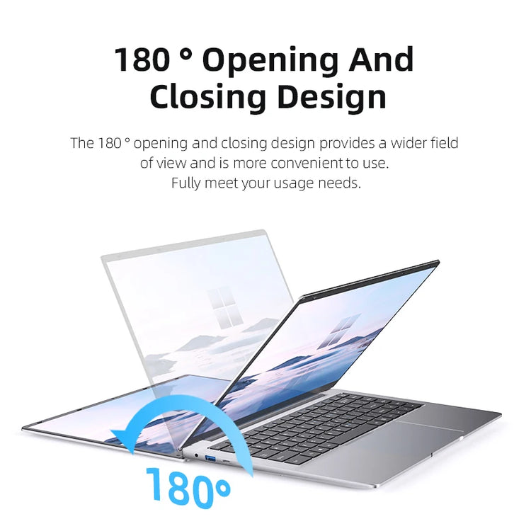 Xiaman 14.1" Ultra Slim Windows 11 Pro Laptop Computer Intel Atom A3950 12GB RAM 1TB 2TB SSD Notebook PC 1080P HD Office Study Laptops