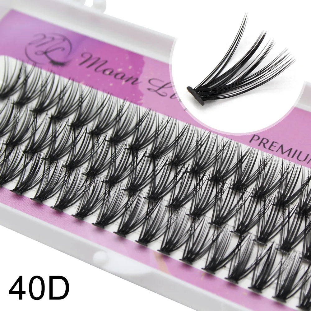 Moonlily Professional 20D 30D Single Cluster Mink Eyelashes Extension 3D Volume Effect Natural Soft Makeup Grafting Faux Lashes